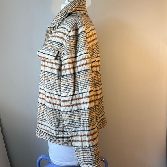 Joie Brushed Boxy Plaid Jacket, Shacket. Large. Cropped. Autumn Festival - Picture 8 of 16